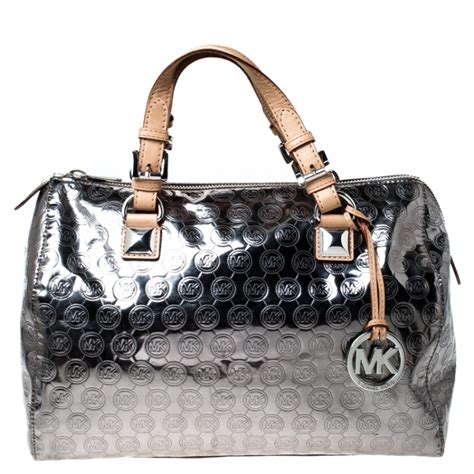 tasche michael kors silber|michael kors opened satchel purse.